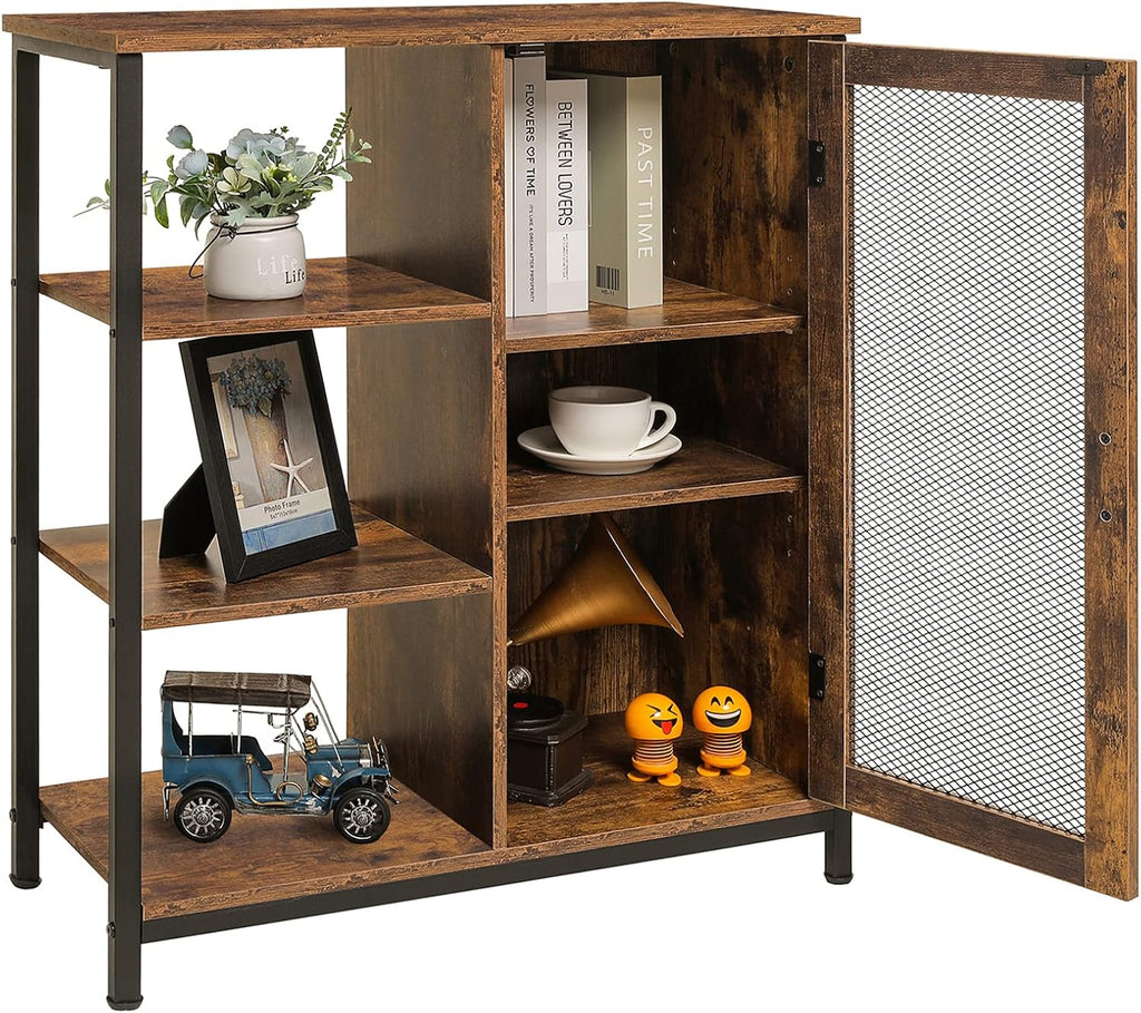 Retro Storage Cabinet with Shelves and Door N274