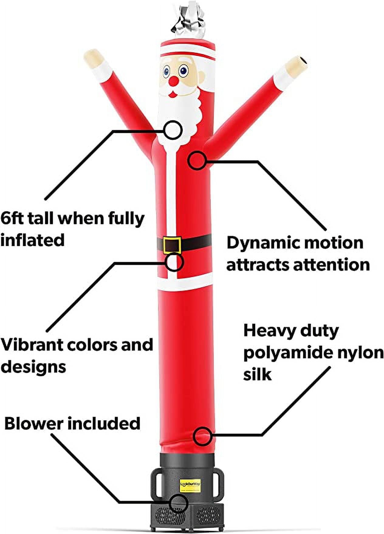6-Feet Tall Inflatable Tube Christmas Air Dancers Set with Blower O3692