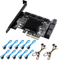 PCIe SATA Card 10 Port with 10 SATA Cables and 2 SATA Power Splitter Cables C611