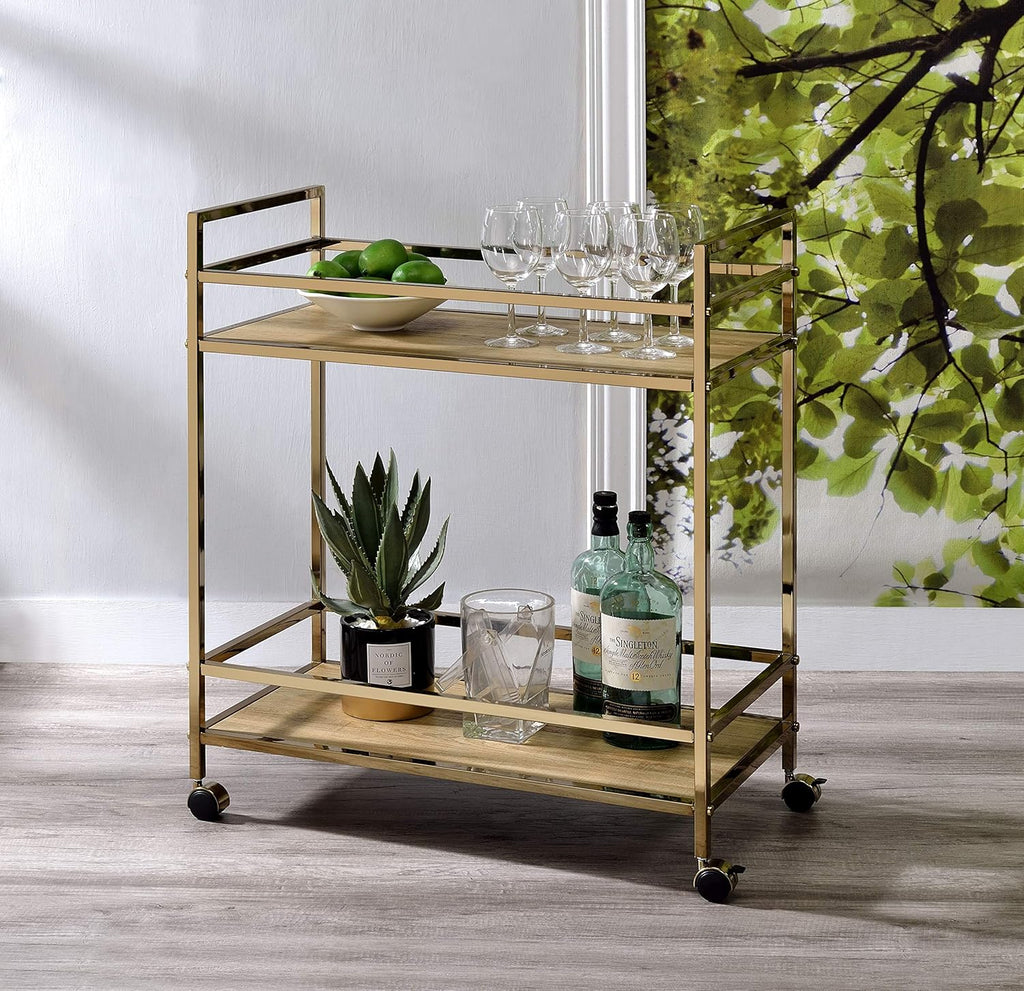 Natural & Champagne Serving Cart K394700