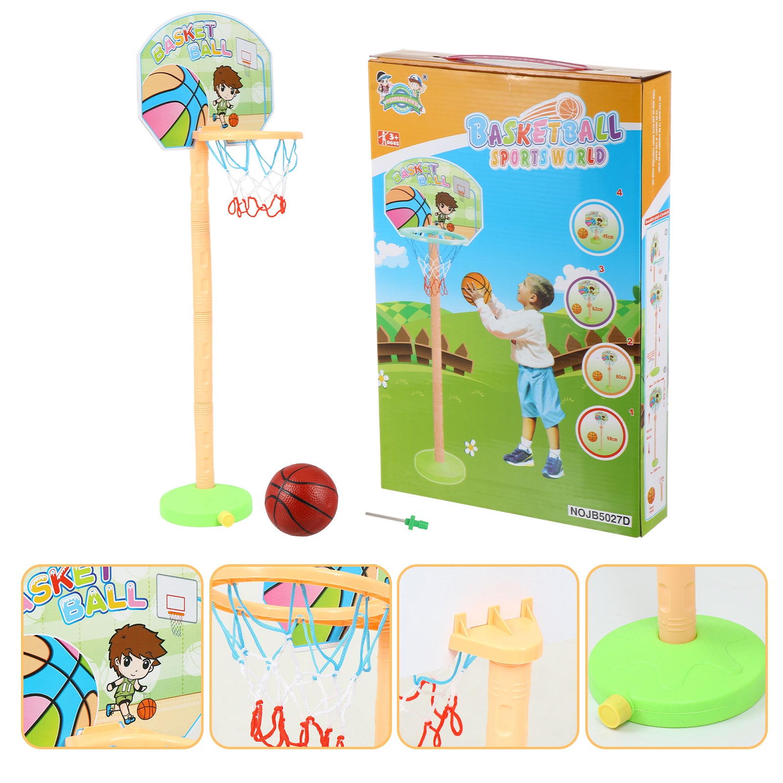 Basketball Hoop Toddler Stand Mini Indoor Children Sports Game Ring Adjustable Goal U688643