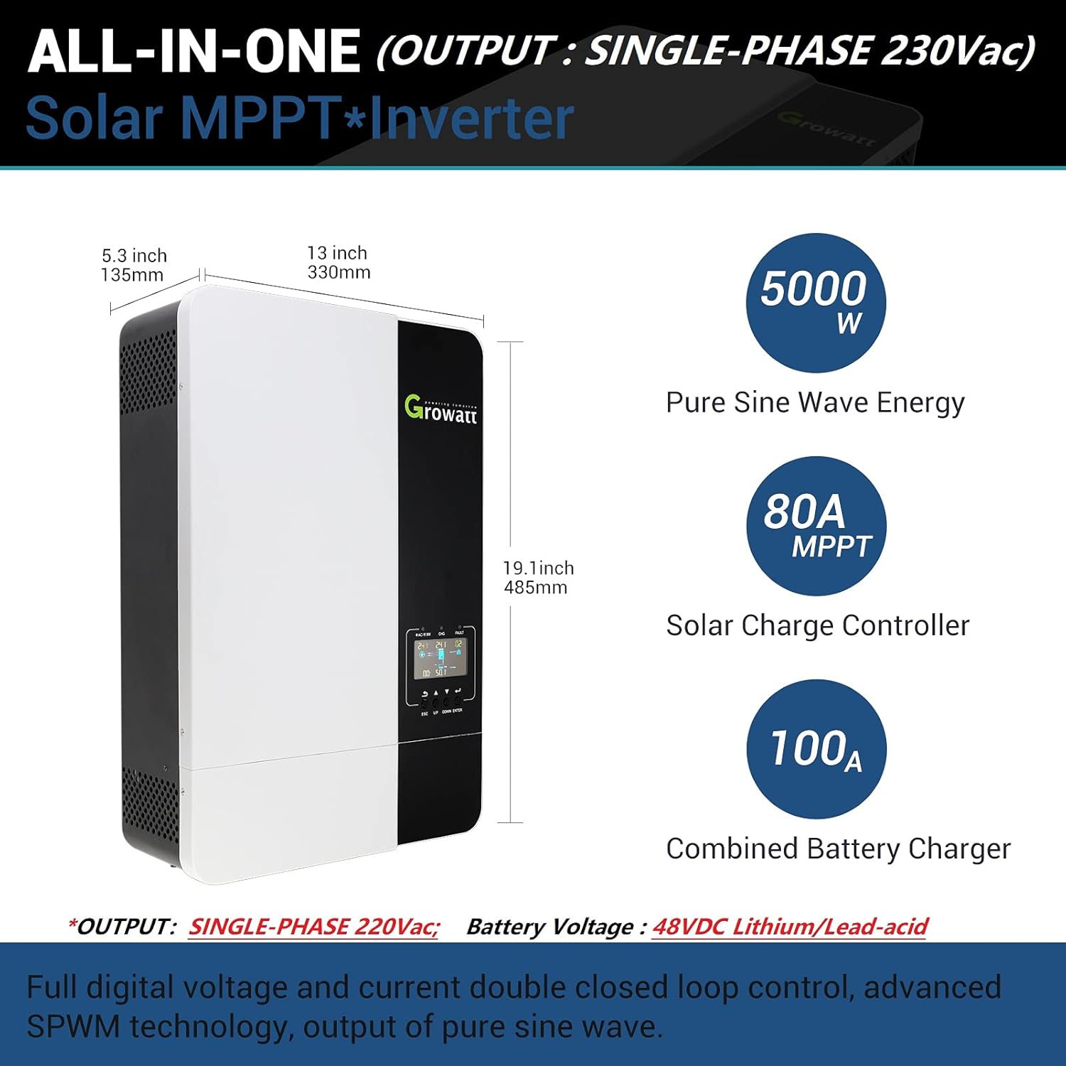 5000W Solar Inverter with MPPT Charge Controller Q684579