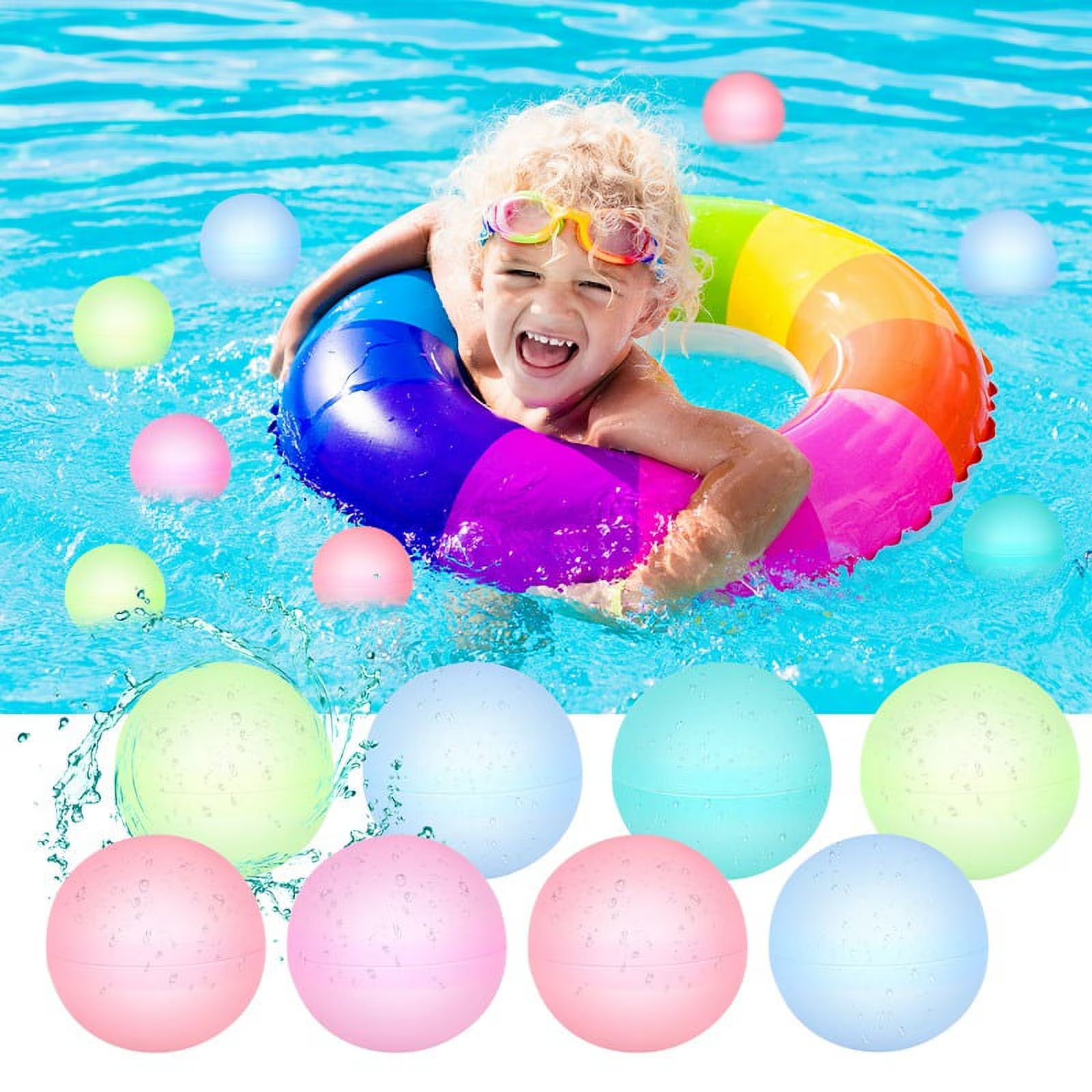 8 Pcs Reusable Self-Sealing Water Balloons K548462
