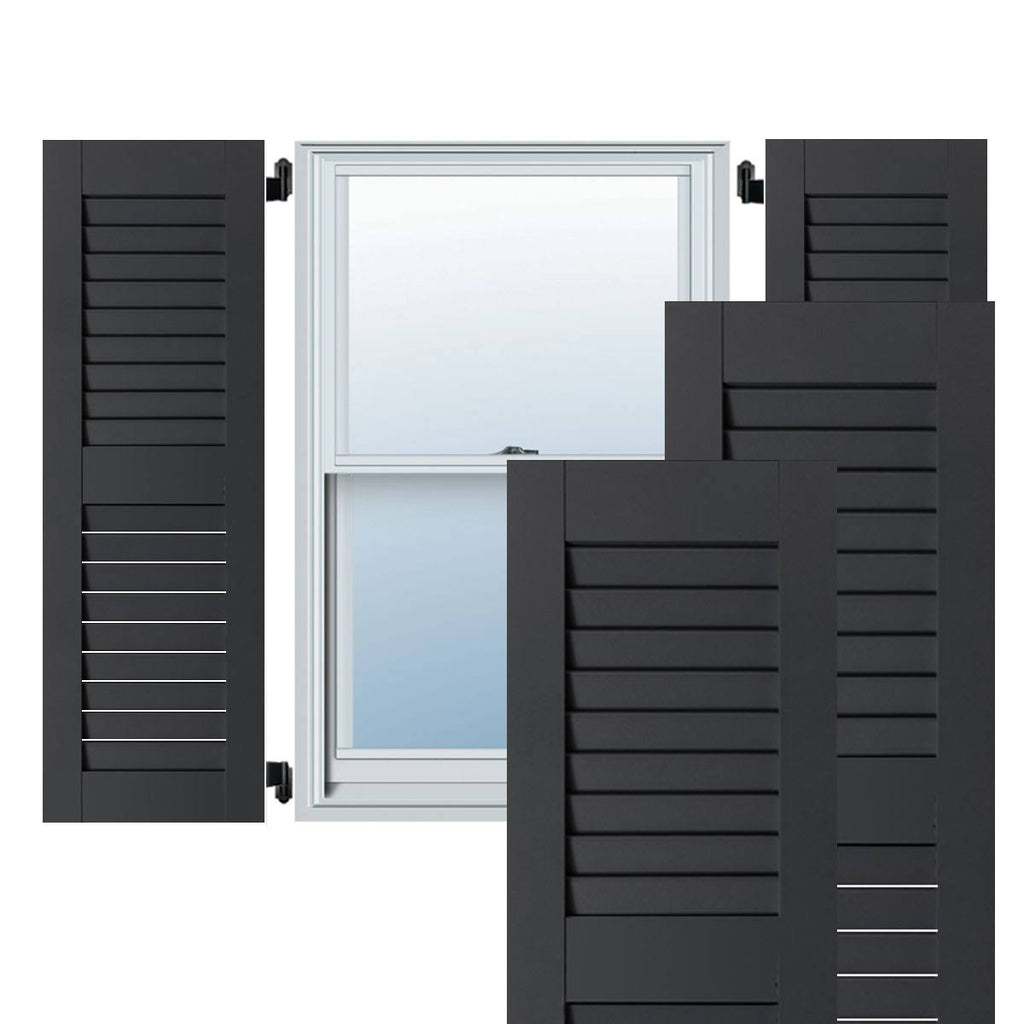 Black Louvered Shutters Pair U289