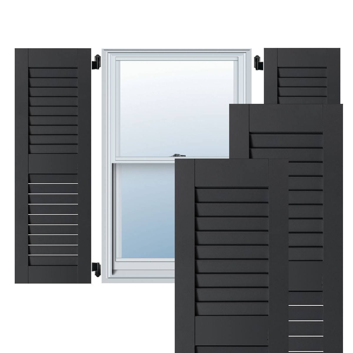 Black Louvered Shutters Pair U289