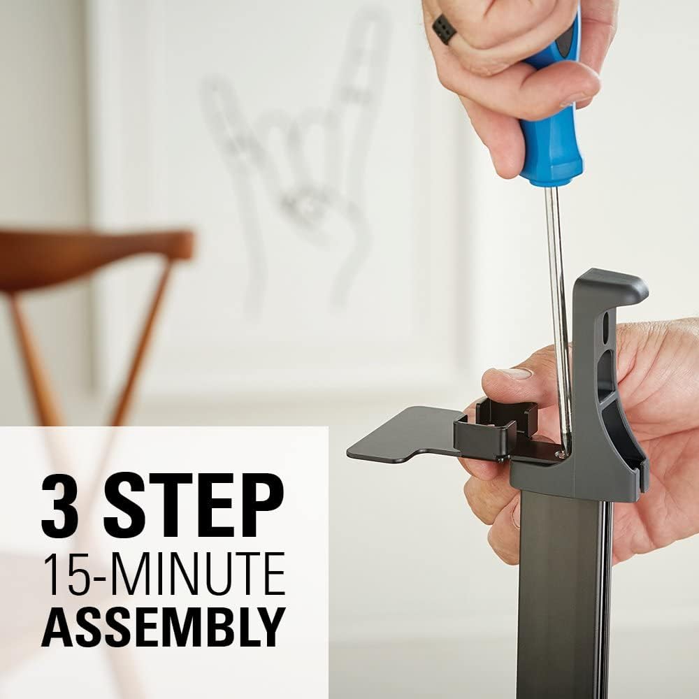 Black Adjustable Height Speaker Stands D8097