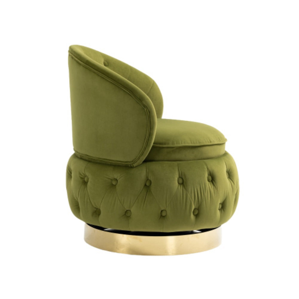 Olive Green Velvet Swivel Barrel Accent Chair S904692
