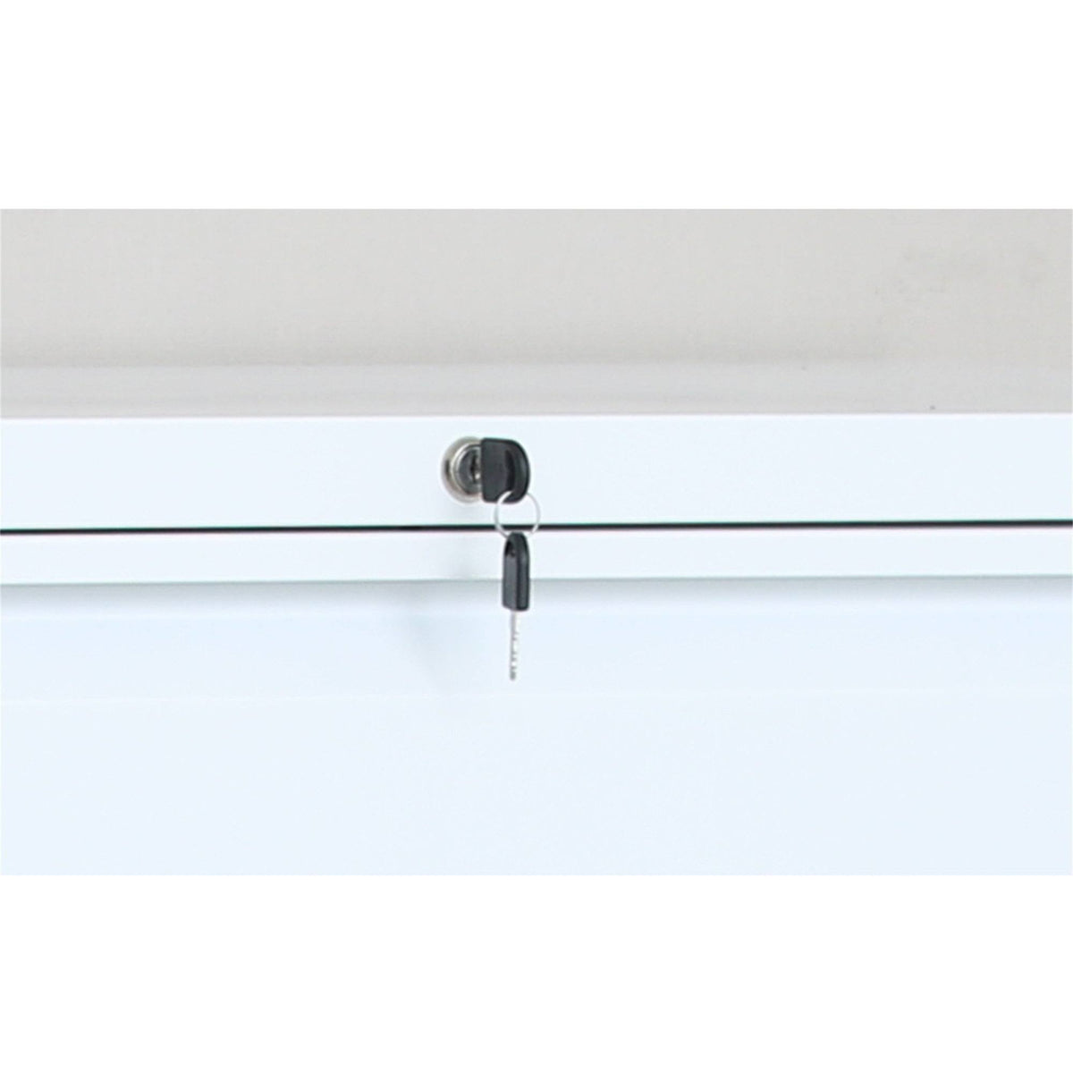 White 2-Drawer Lateral File Cabinet with Lock I15560