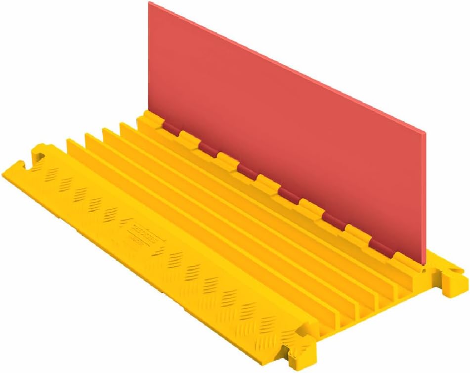 Orange Lid with Yellow Ramp Polyurethane 5-Channel Cable Protector Y7061