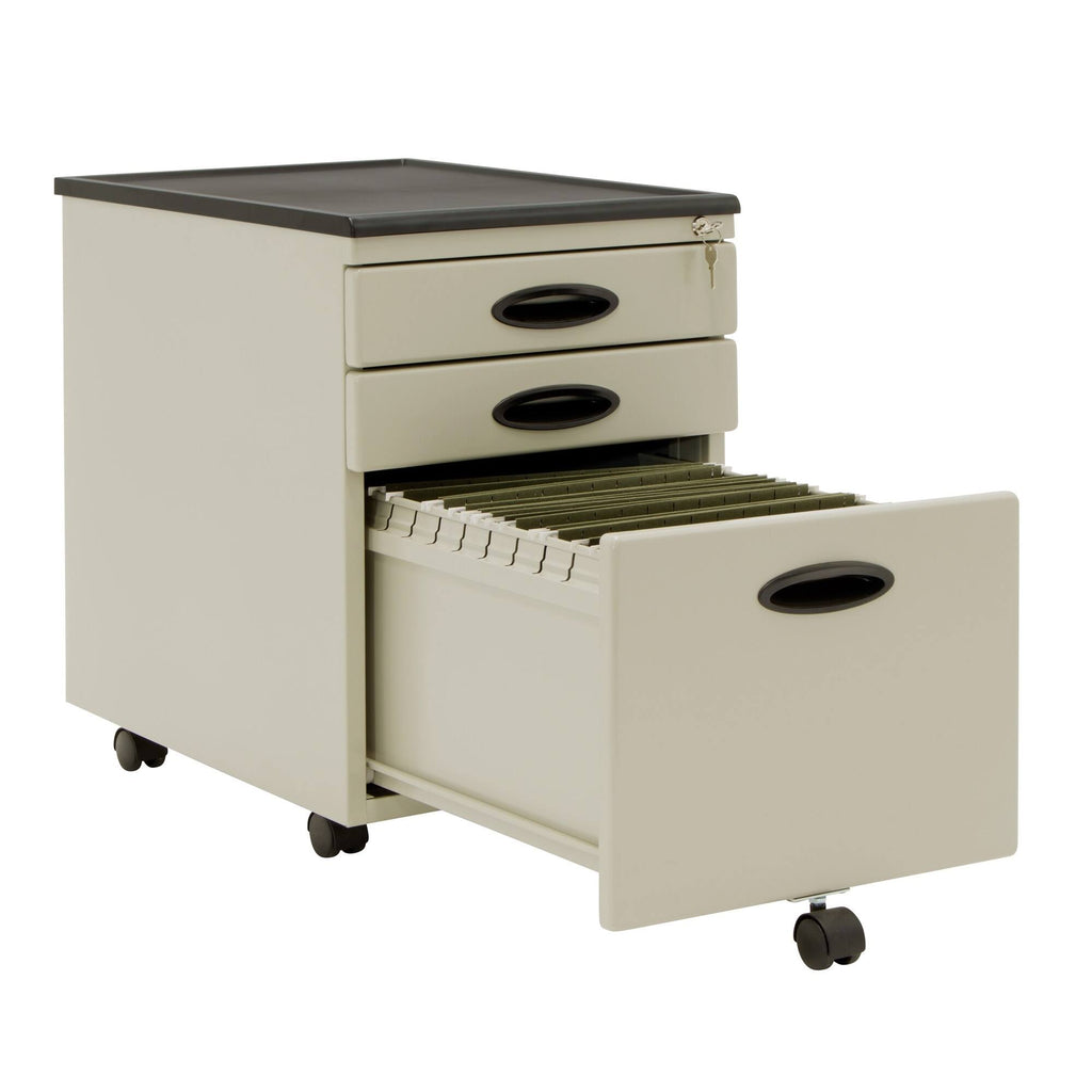 3 Lockable Drawers Mobile File Cabinet B80526