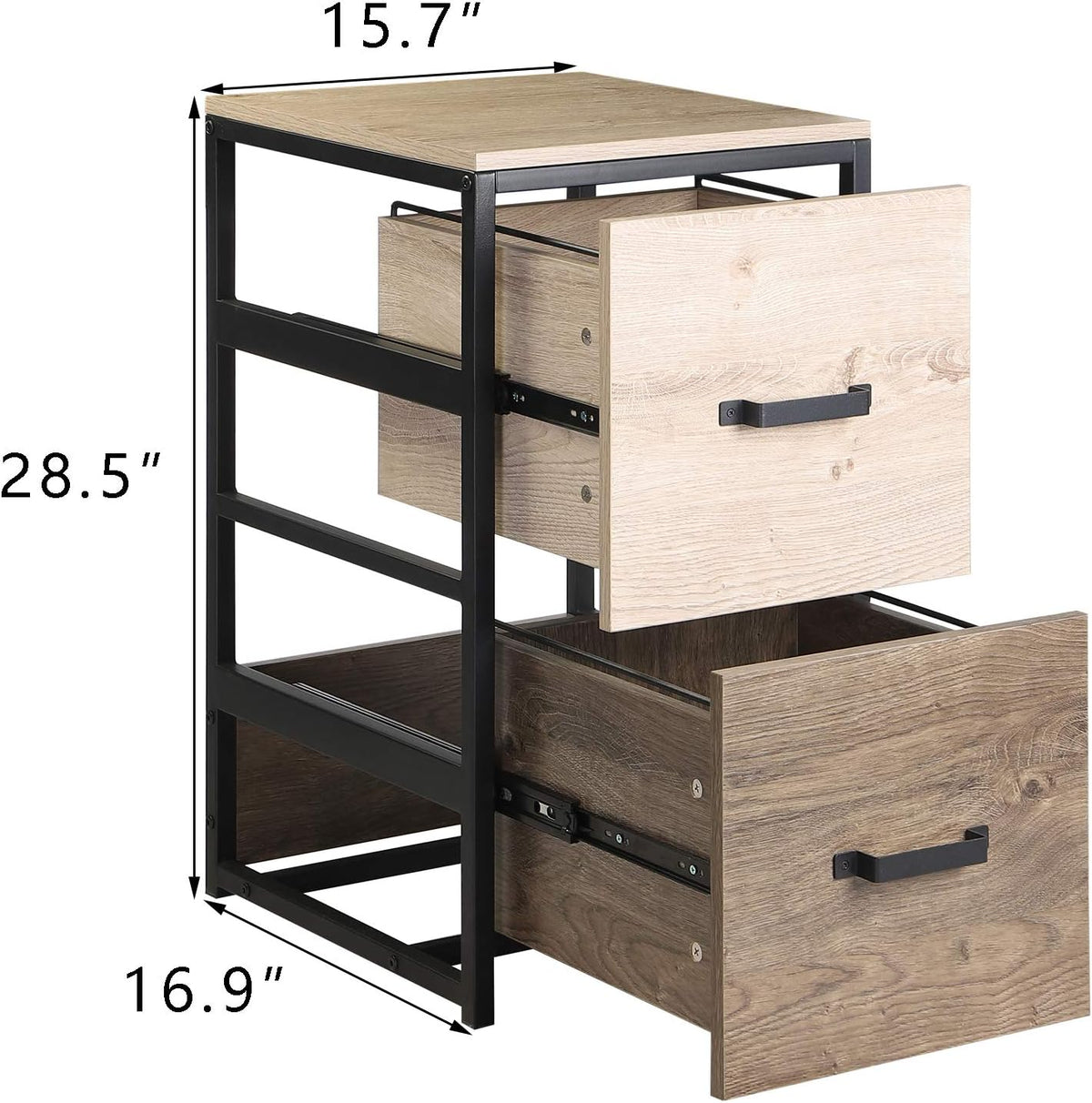Wood Lateral File Cabinet with 1 Drawer, Printer Stand with Storage Shelves R40490