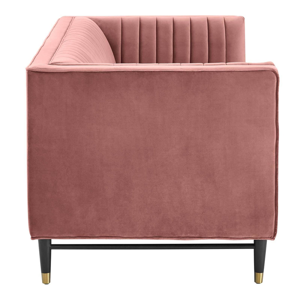 Gray Tufted Velvet Loveseat R858636