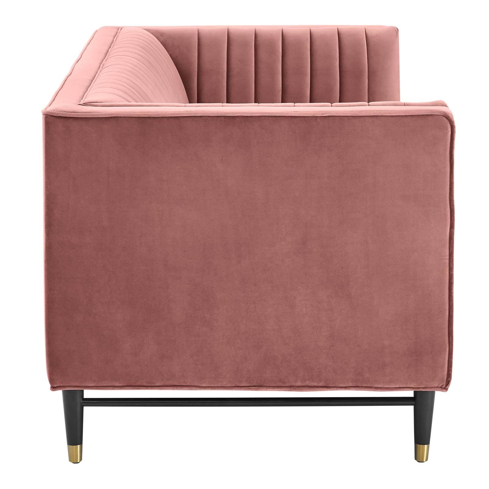 Gray Tufted Velvet Loveseat R858636