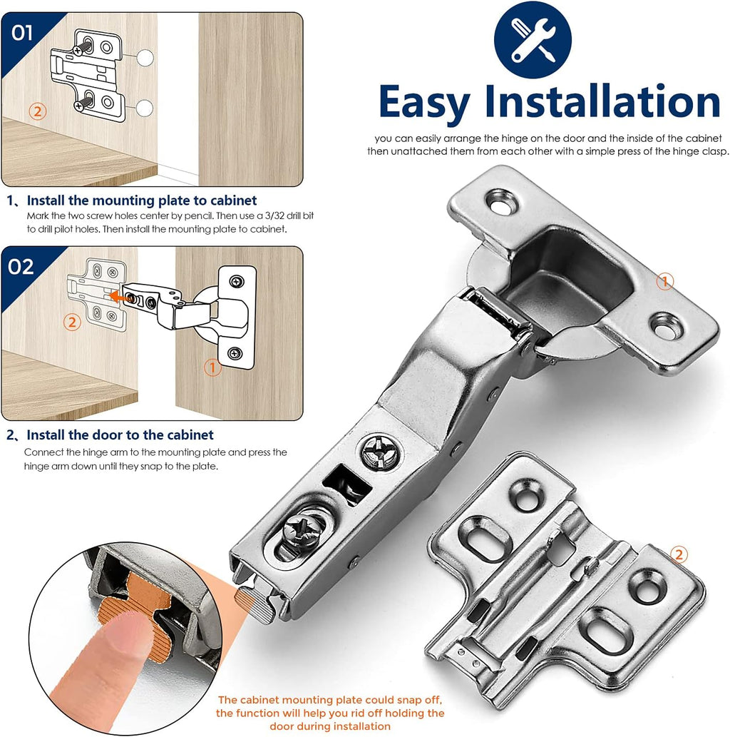 30 Pack 15 Pairs Soft Close Cabinet Door Hinges F494