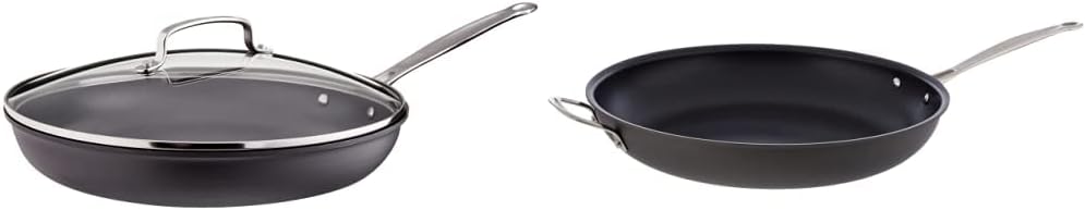Black 3-1/2-Quart Nonstick Hard-Anodized Saute Pan with Lid, Pack of 2 C942583