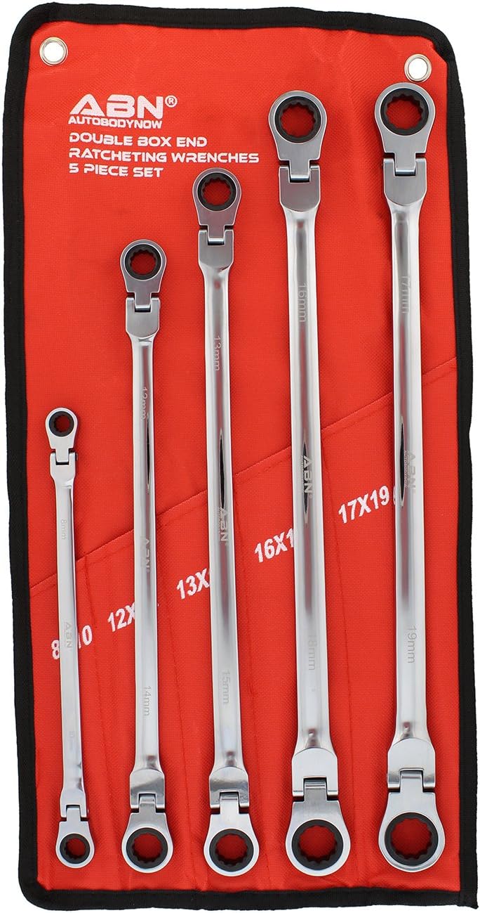 5pc Ratcheting Wrench Set Double End Flex Head Metric R673