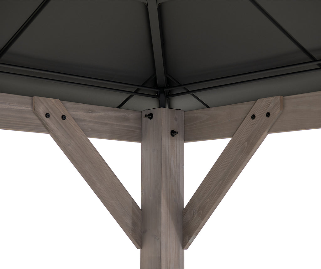12x16 ft. Steel Hardtop Gazebo with 2-tier Metal Roof J851