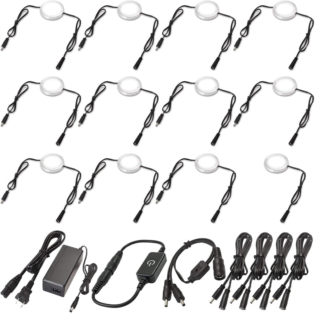 Under Cabinet LED Lighting Kit, 12 Lights, Warm White, Pack of 2 I466311