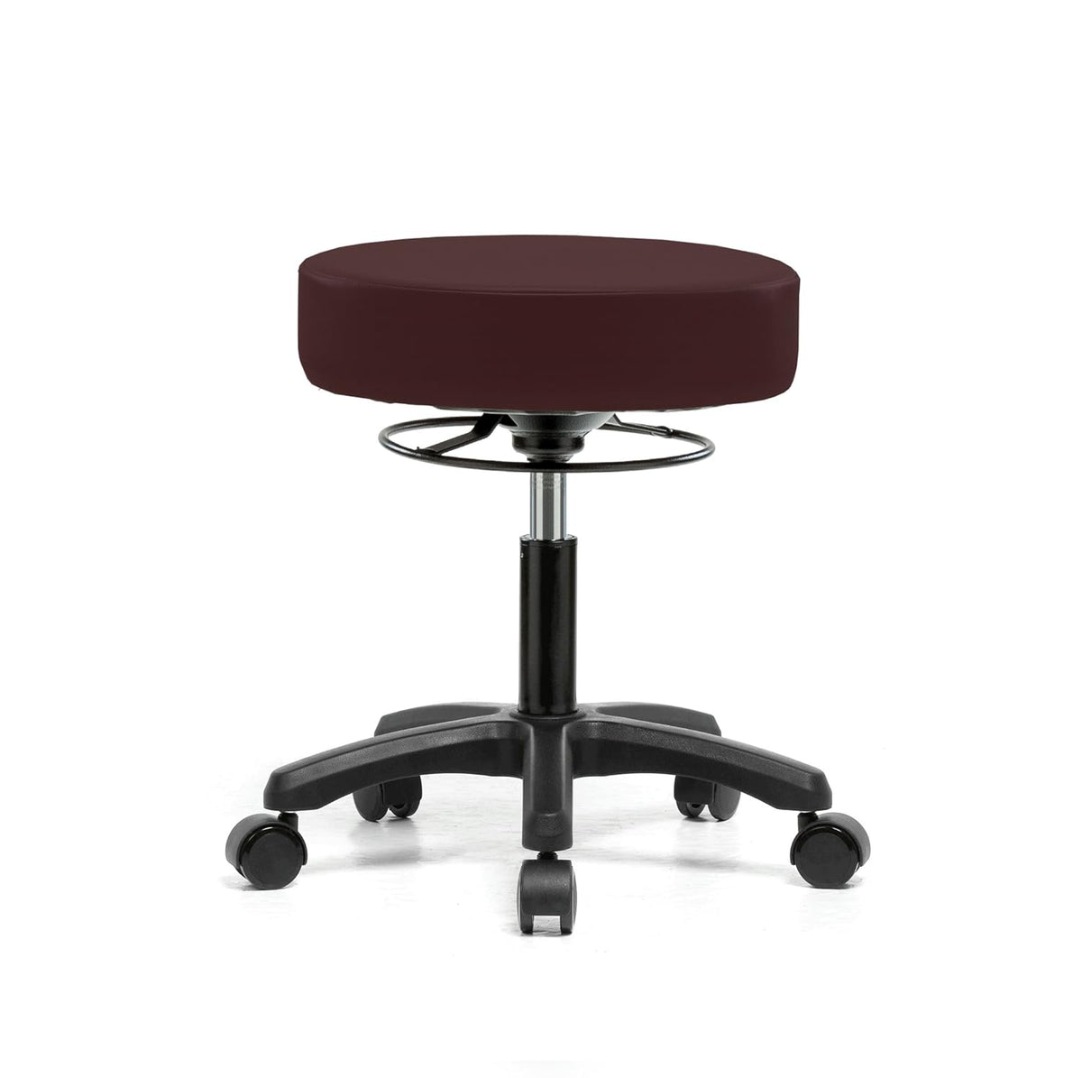 Gray Vinyl Rolling Height Adjustable Stool F9874