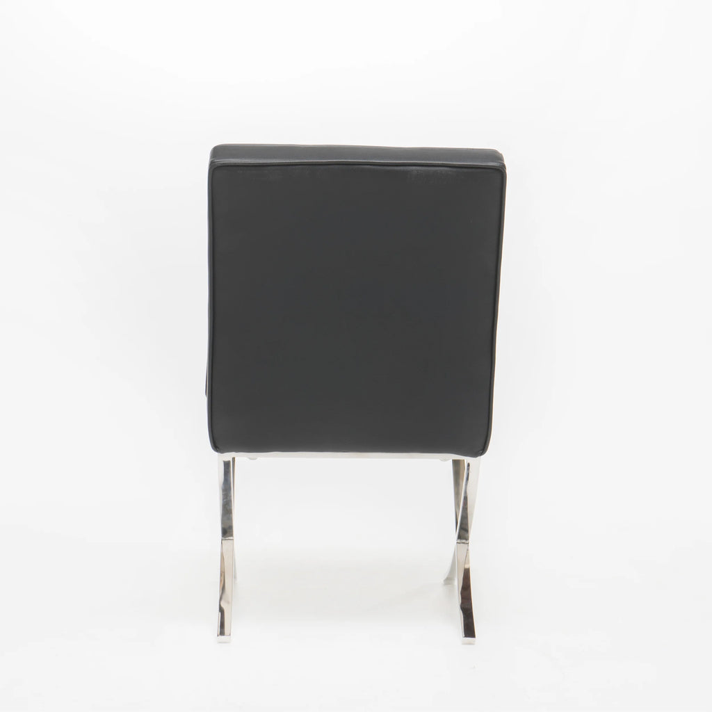 Black Bonded Leather Dining Chairs, Set of 2 O4527