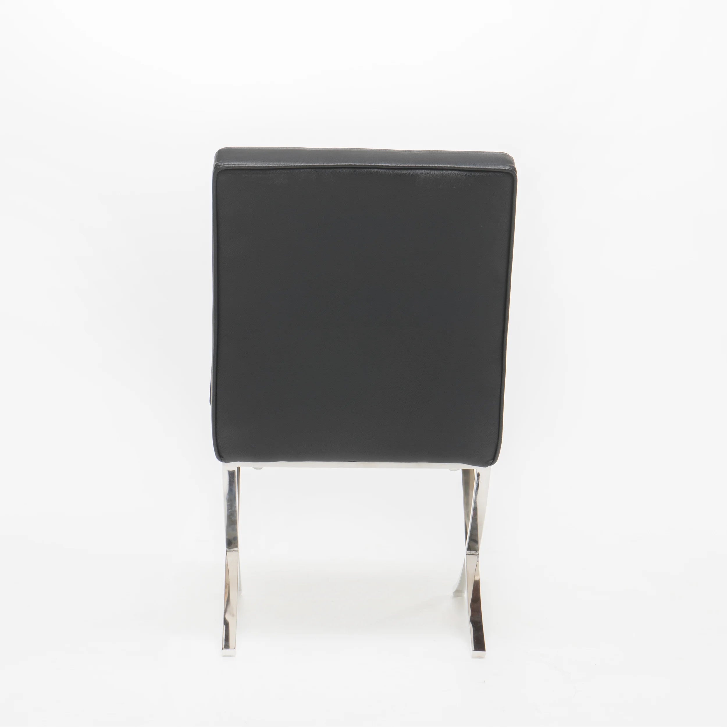 Black Bonded Leather Dining Chairs, Set of 2 O4527