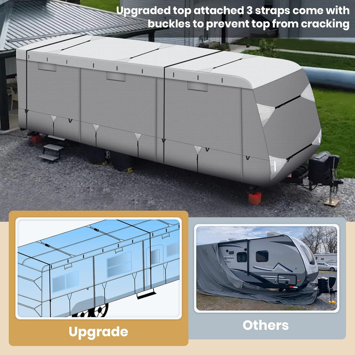 Waterproof Travel Trailer RV Cover with Cotton Lining R763