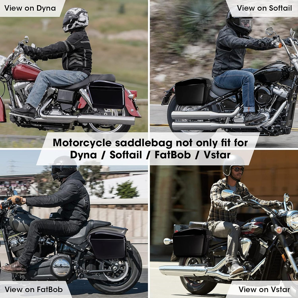 Motorcycle Hard Saddlebags with Mounting Kits R131