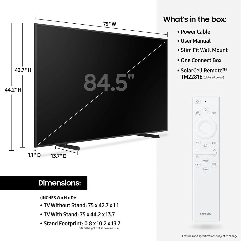 85 inch QLED 4K UHD Smart TV with Customizable Bezel A78315
