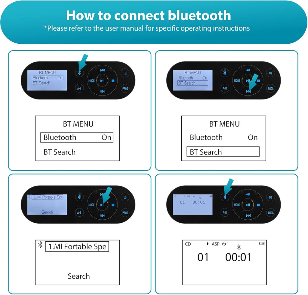 Portable Bluetooth CD Player with LCD Screen N904