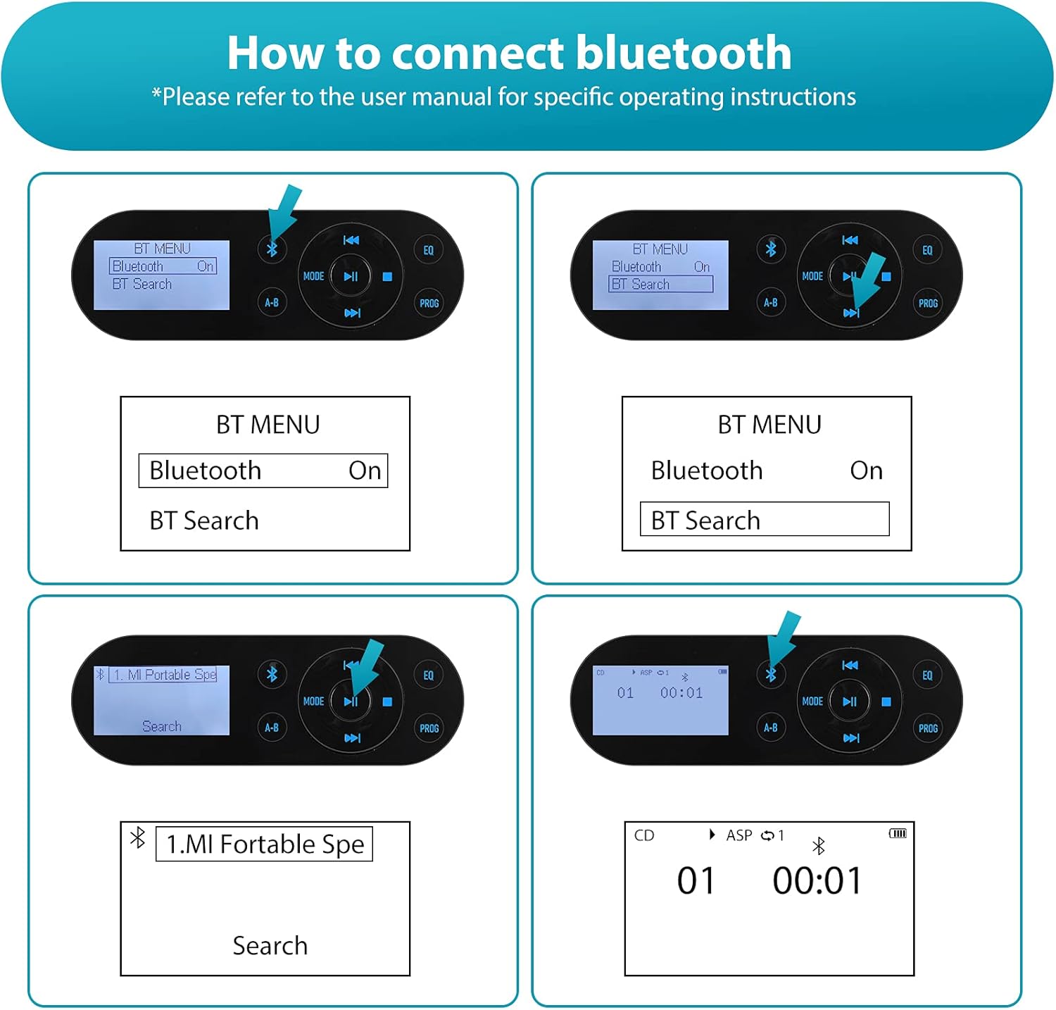 Portable Bluetooth CD Player with LCD Screen N904