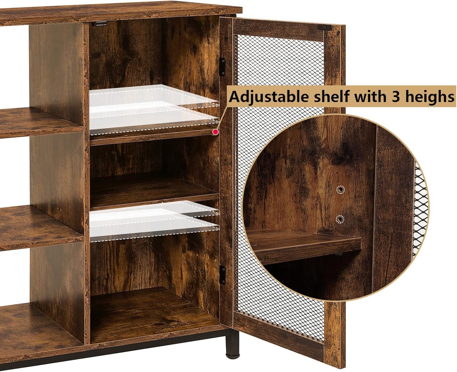 Retro Storage Cabinet with Shelves and Door N274