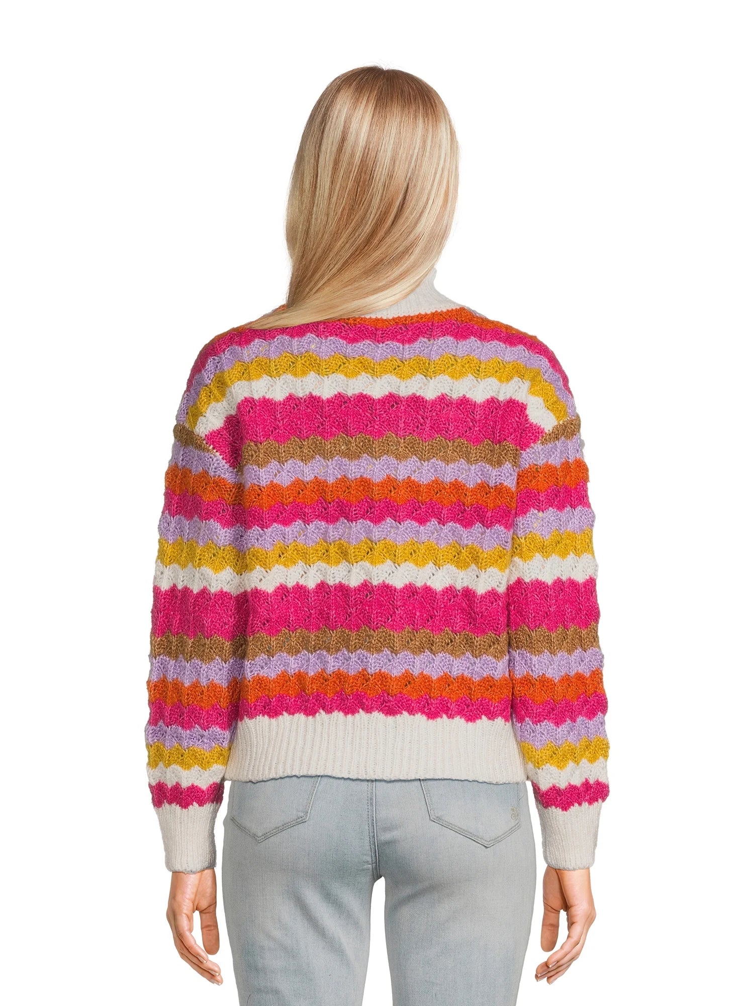 Women's Mock Neck Pullover Sweater with Long Sleeves, Midweight W635