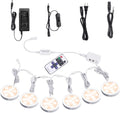Under Cabinet LED Puck Lights with Wireless RF Remote Control, Hardwired & Wall Plug in, Daylight White, 6 Lights, Pack of 2 K2223