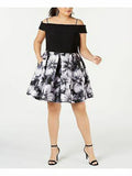 Black Short Sleeve Mini Formal Dress W608