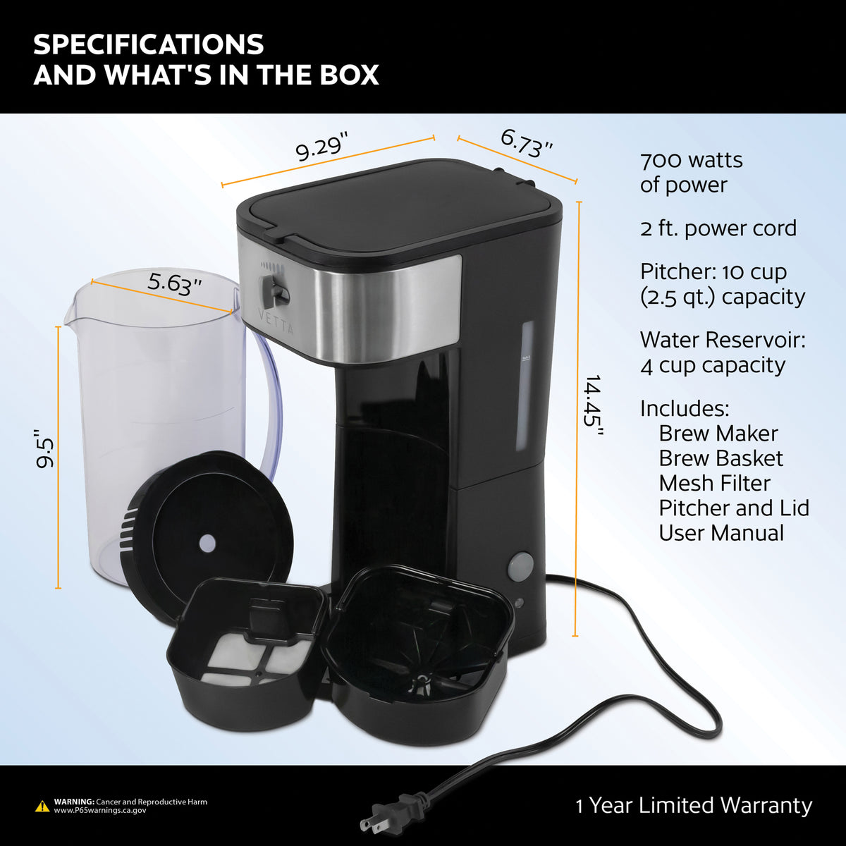 Black 2.5 Qt Iced Tea Maker P162