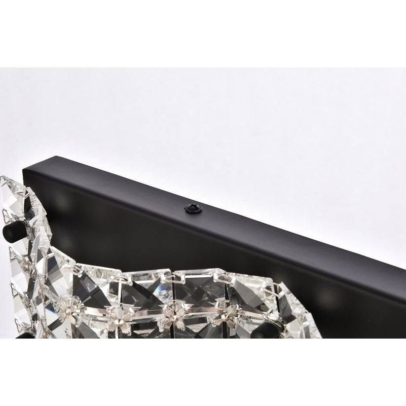 3 Light Bath Sconce with Clear Crystals Black Y66866