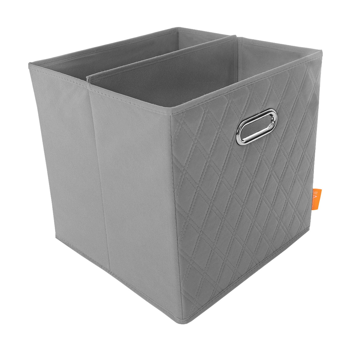 Gray Foldable Faux Leather Storage Cube Bins Set of Four R15252
