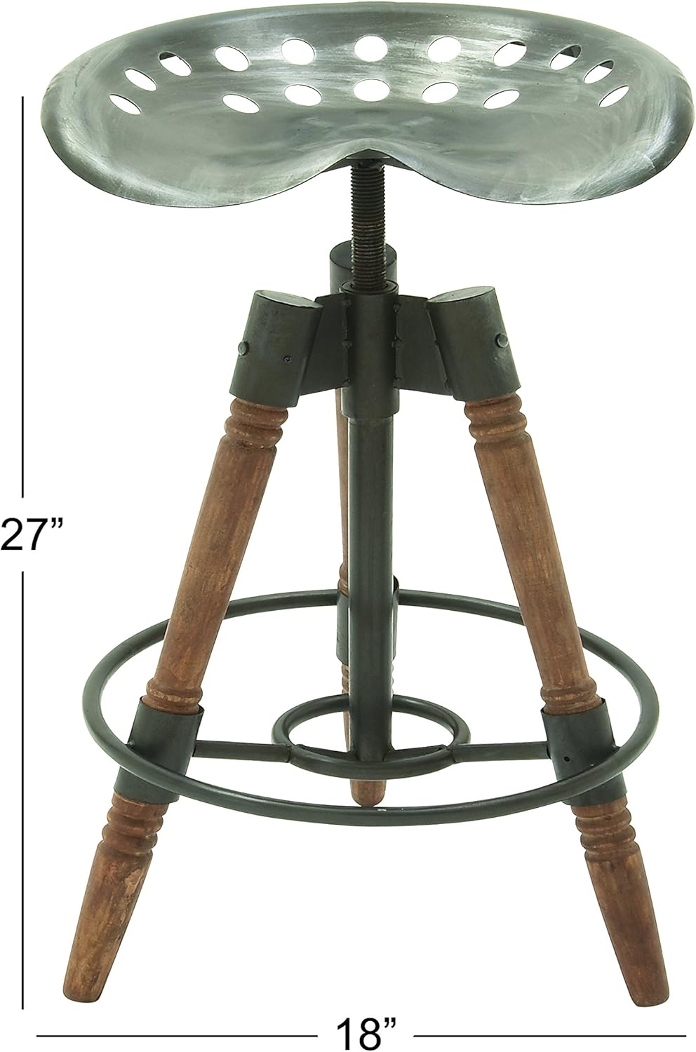 Metal Wood Bar Stool, 18" x 27" D16000
