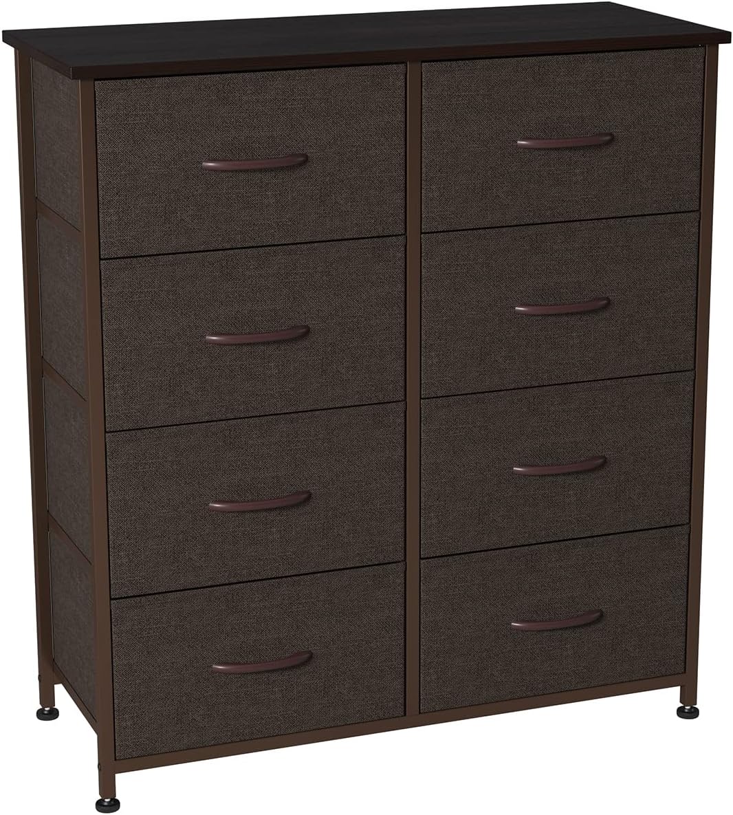 Charcoal Gray/Black 8 Drawer Fabric Dresser B1730