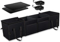 Black Collapsible Car Trunk Organizer with Insulation Cooler Bag G56078