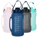 64 oz Half Gallon 2L Water Bottle with Straw Spout and Carrying Handle L475