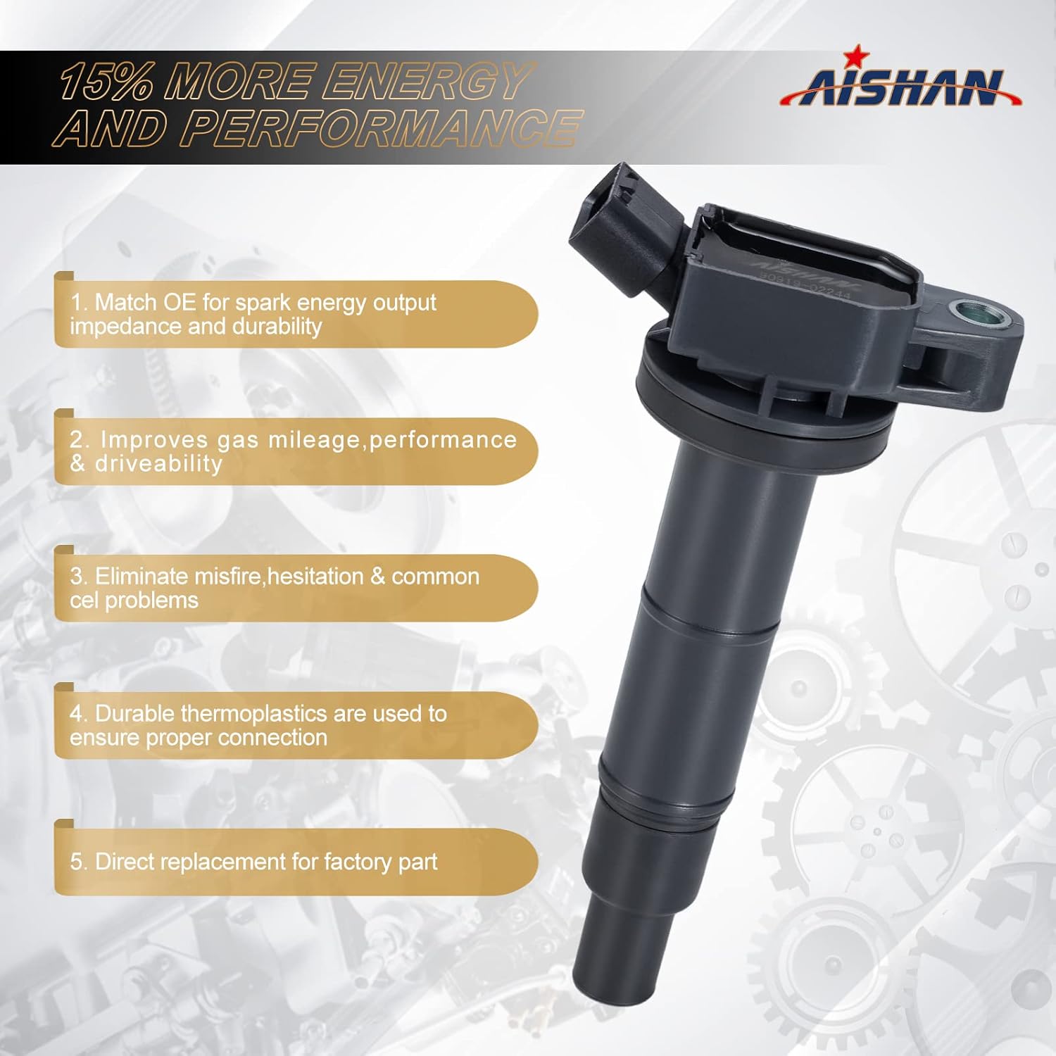 Set of 4 Ignition Coil Pack Compatible with 2001-2012 Camry Corolla RAV4 Solara Highlander HS250h TC xB 2.0L 2.4L L4 S7199