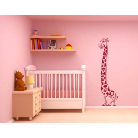 Lavender Giraffe Wall Decal Height Ruler P2870