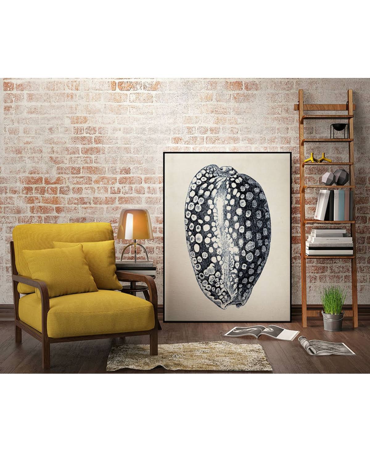 Blue Framed Canvas Art Block W783808