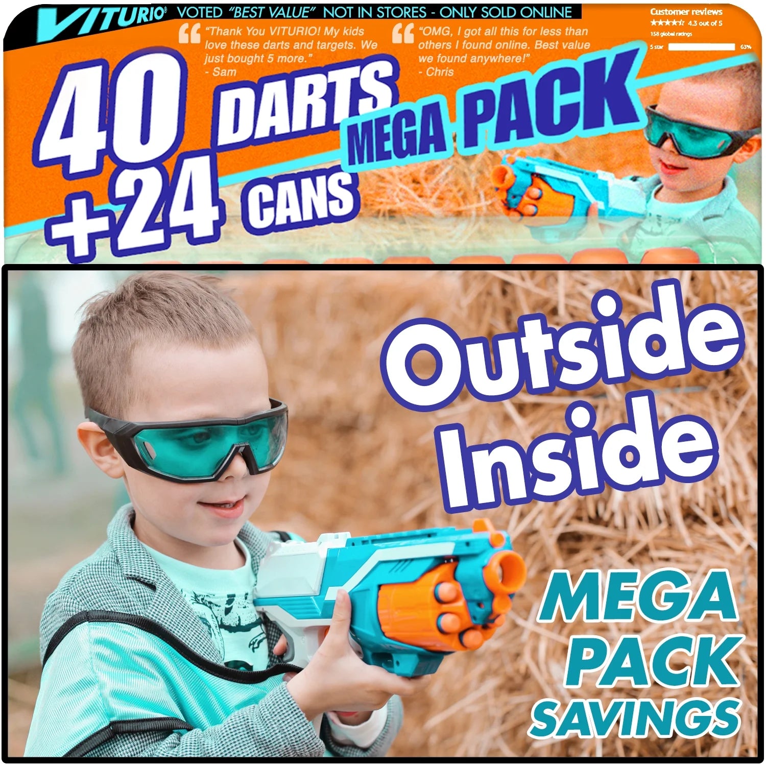 64pc Soft Foam Targets and 40 Soft Darts N20262