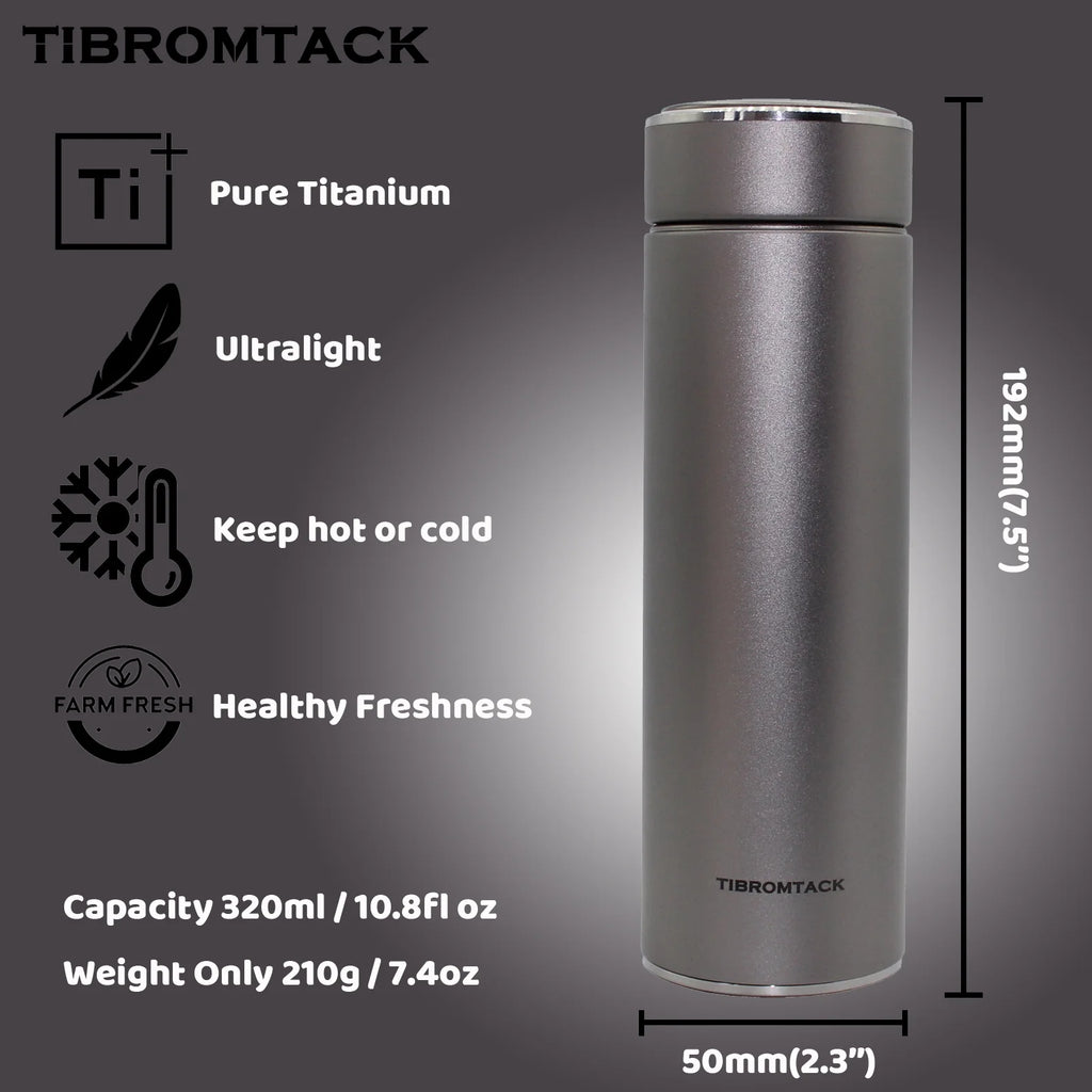 Titanium Insulated Water Bottle 320ml Double Wall Vacuum Thermos Bottle S9606