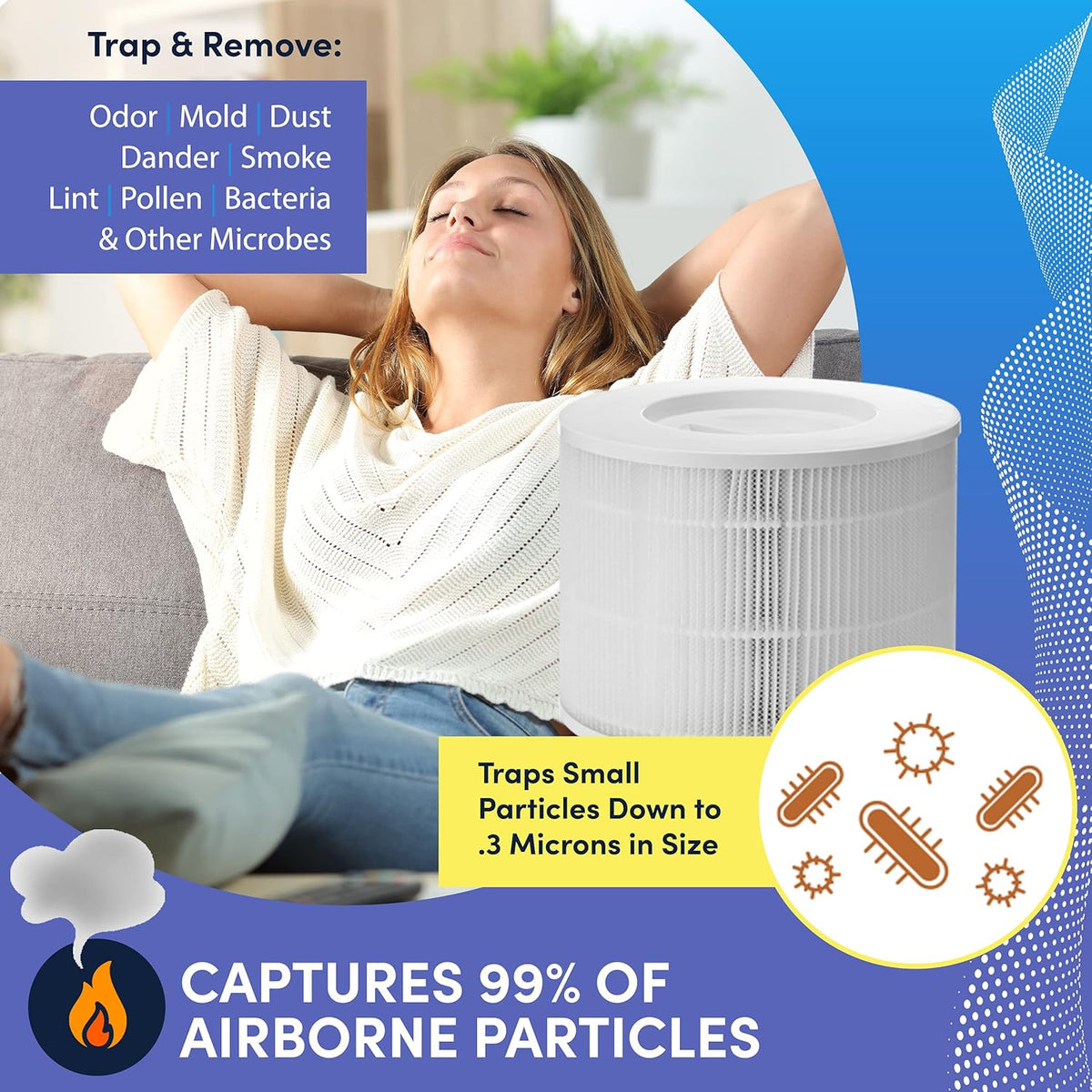 2 Pack H13 True HEPA Replacement Filters G87982