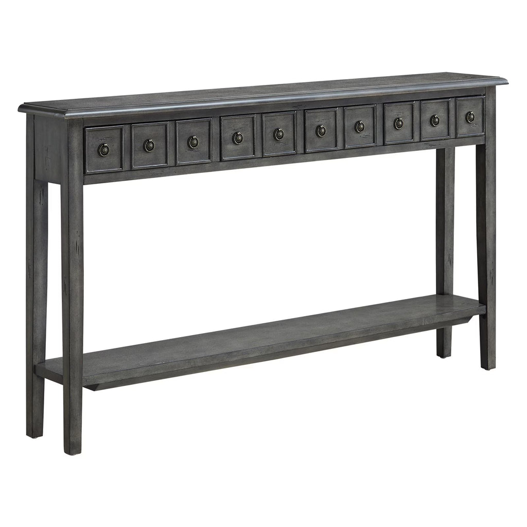 Gray 4-Drawer Console Table with Shelf H966365