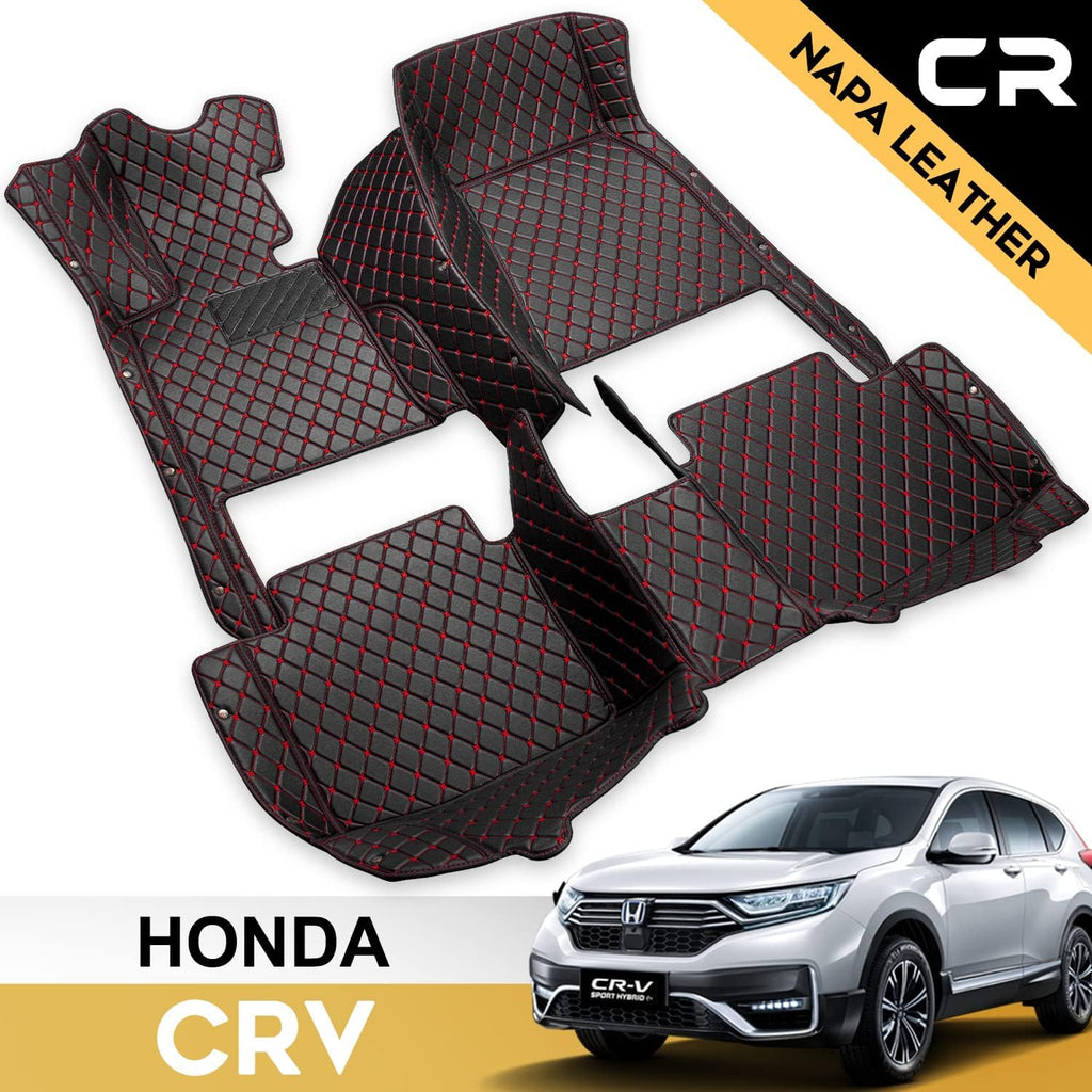 Leather Car Floor Mats Custom Fit 1st & 2nd Row Black X51723