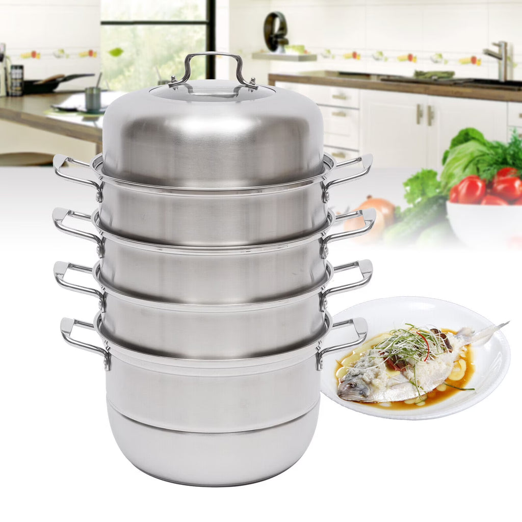 Stainless Steel 5 Tier Steaming Pot with Lid Cookware D9413